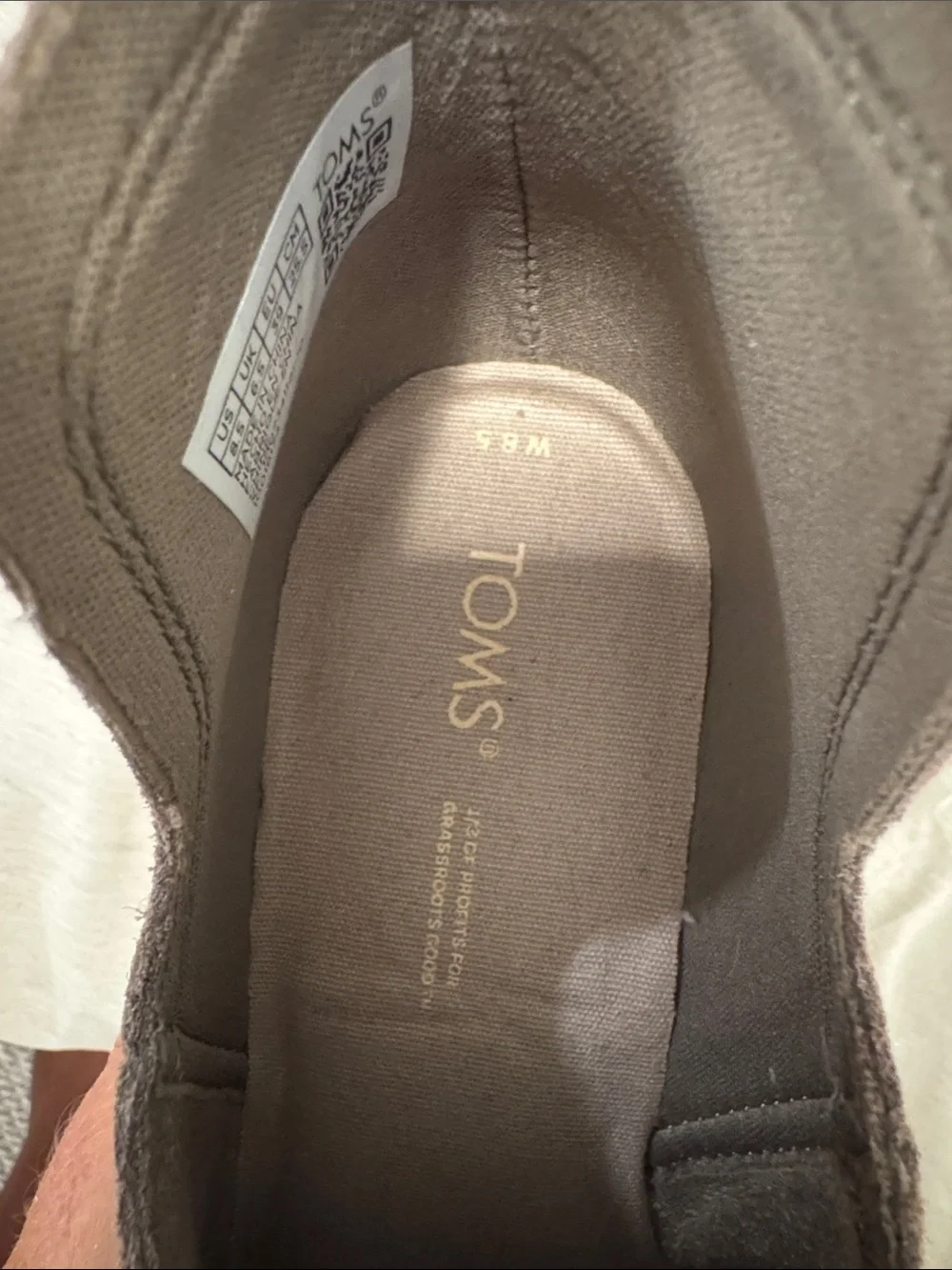 TOMS Taupe Suede Wedge Ankle Booties